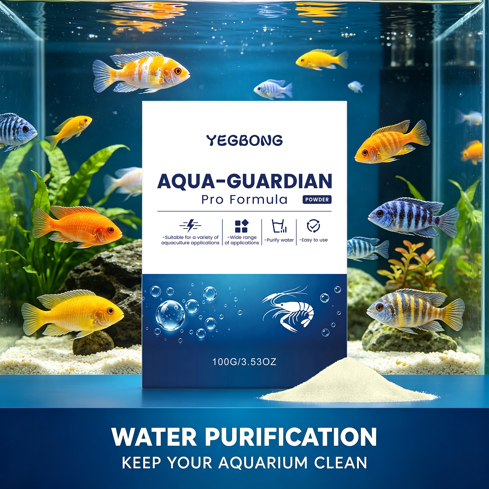Aquarium Fish Quality - Aquarium Water Purifier Powder Remove Impurities