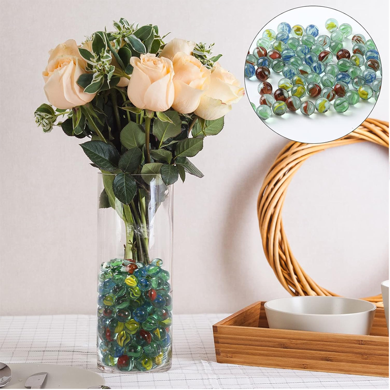 50Pcs 14mm Colorful Glass Marb - Fish Aquarium Home ulasan dan harga