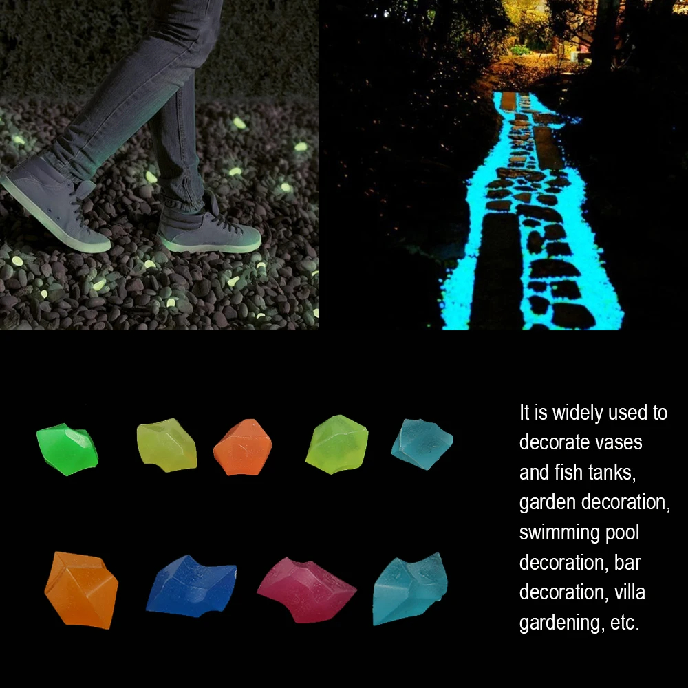 300Pcs Glow Rocks in The Dark  - Aquarium Fish That Glow In The Dark ulasan dan harga