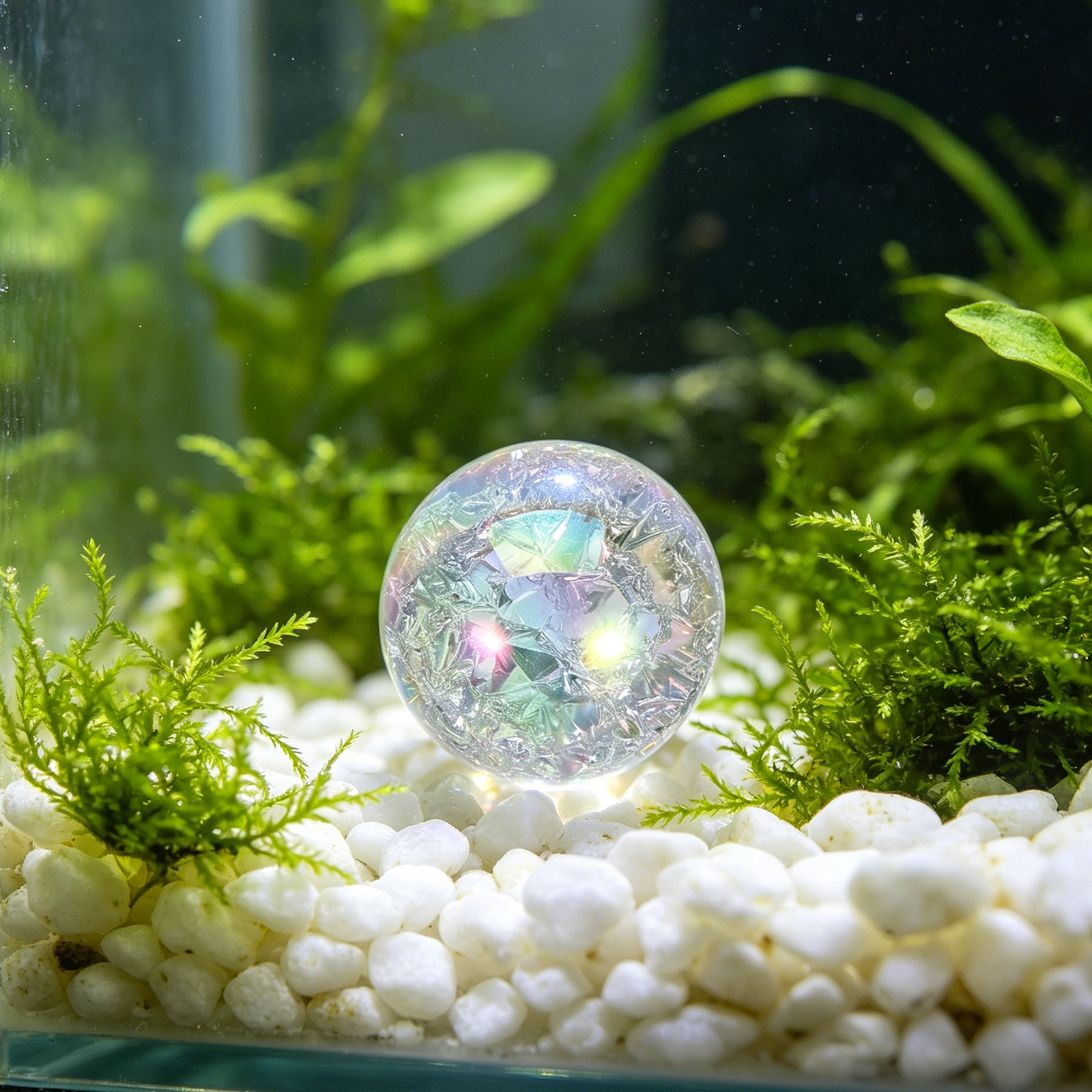 Decorative Ice Cracked Glass S - Aquarium Fish Ball ulasan dan harga