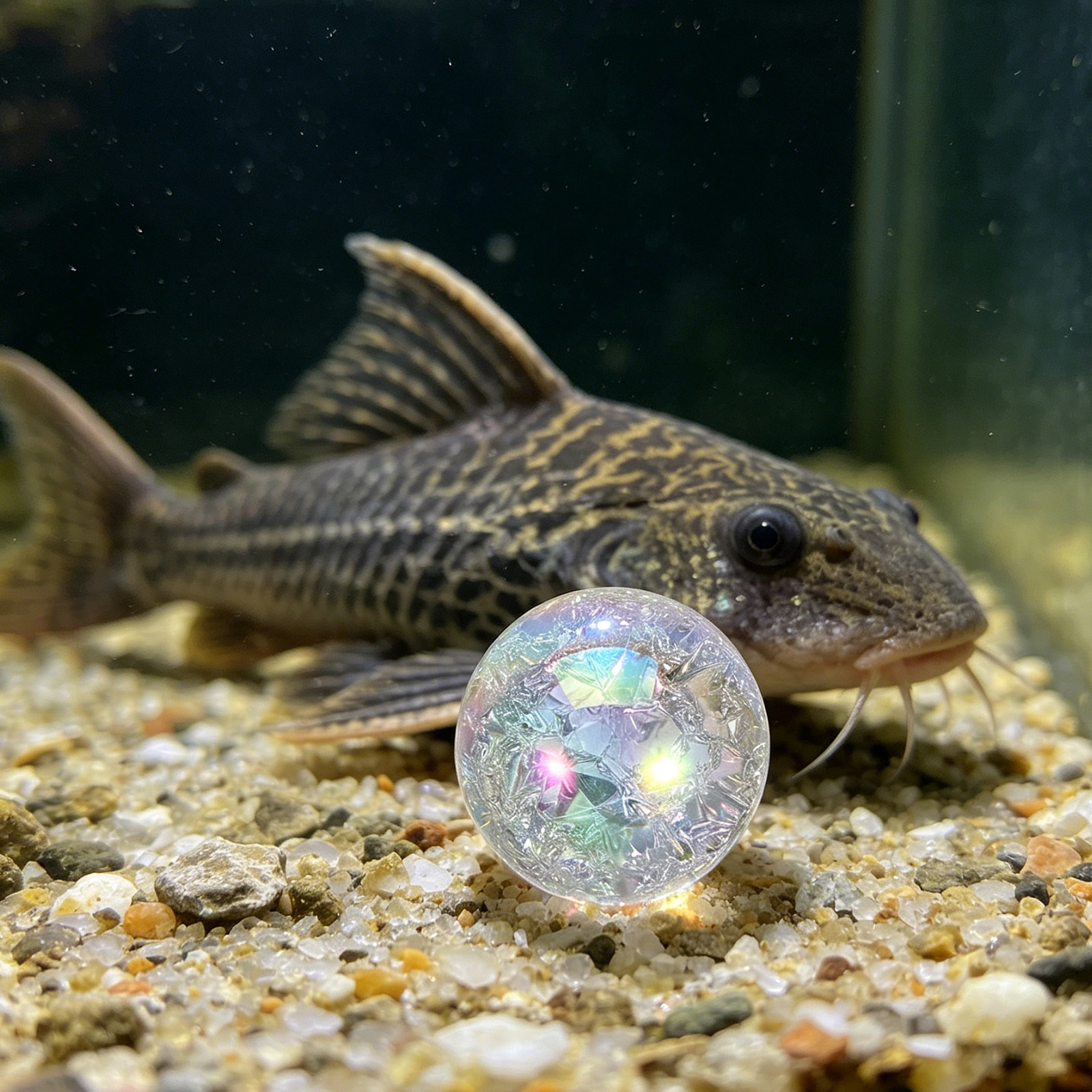 Decorative Ice Cracked Glass S - Aquarium Fish Ball ulasan dan harga
