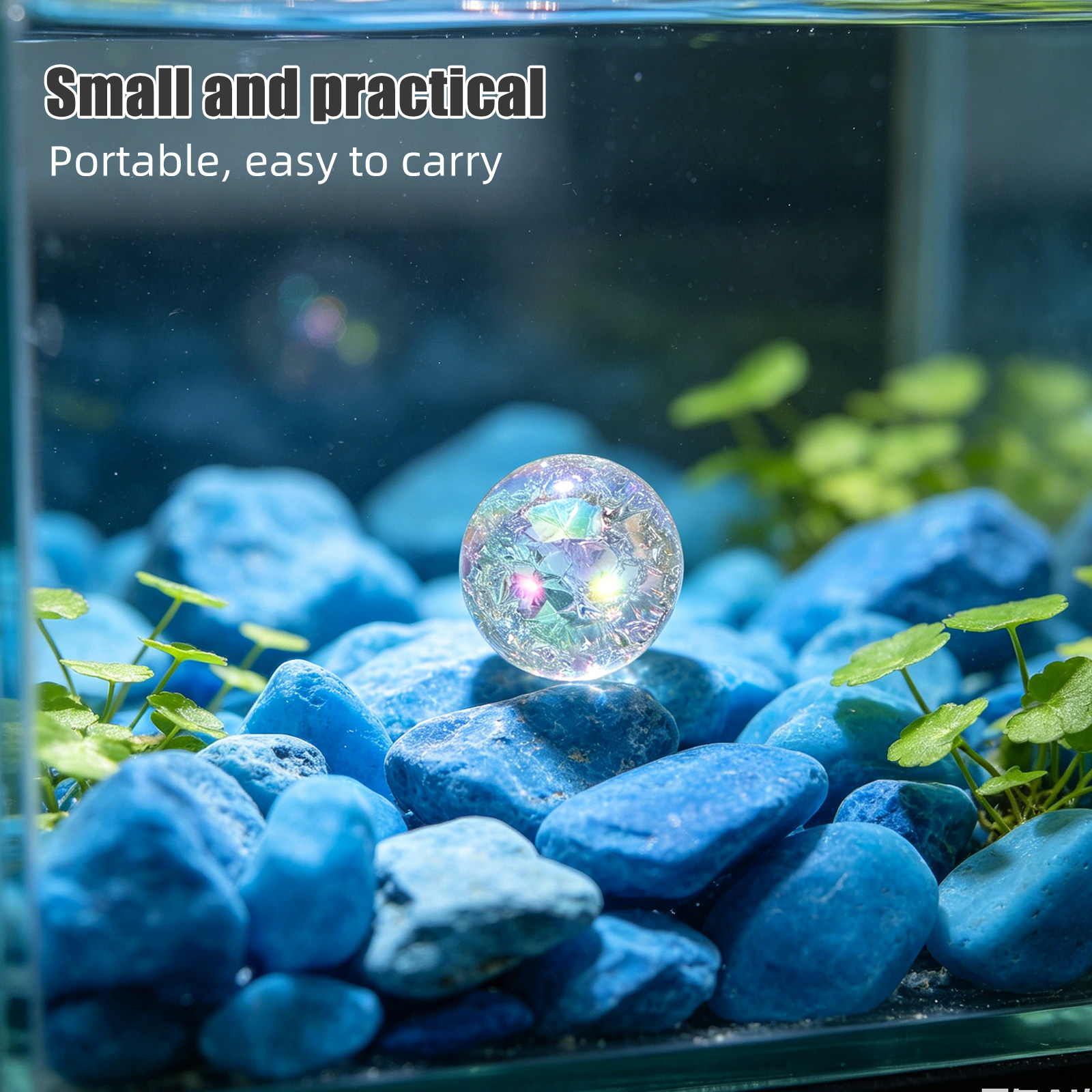 Decorative Ice Cracked Glass S - Aquarium Fish Ball ulasan dan harga