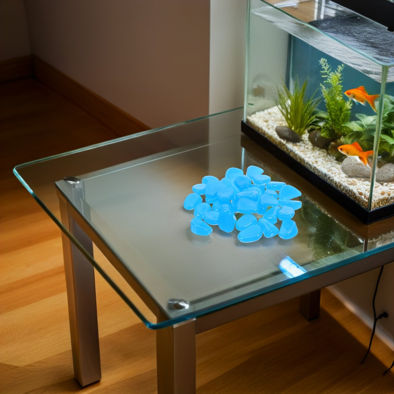 50Pcs Blue Glow-in-The-Dark Aq - Aquarium Fish That Glow In The Dark ulasan dan harga