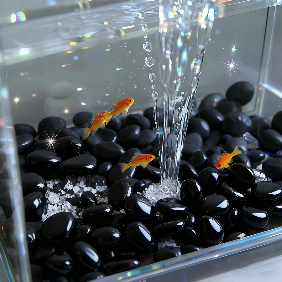 200g Black High Polished Natur - Fish Aquarium Home ulasan dan harga