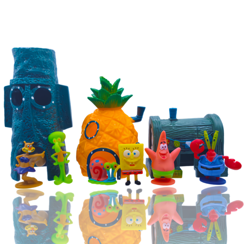 6pcs SpongeBob Fish Tank Decor - Fish Aquarium Home ulasan dan harga