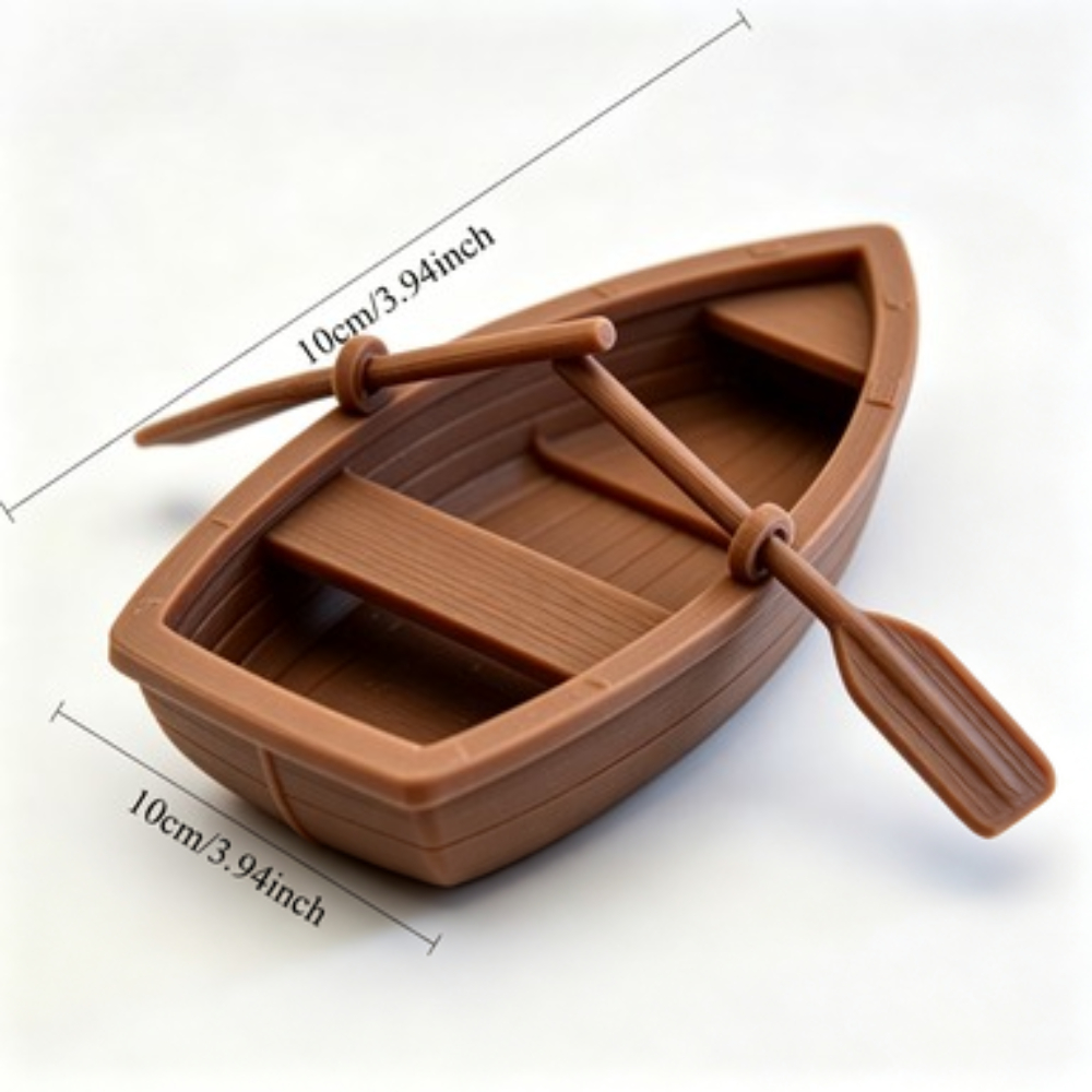 Mini Double Oar Wooden Boat Aq - Aquarium Mini Fish ulasan dan harga