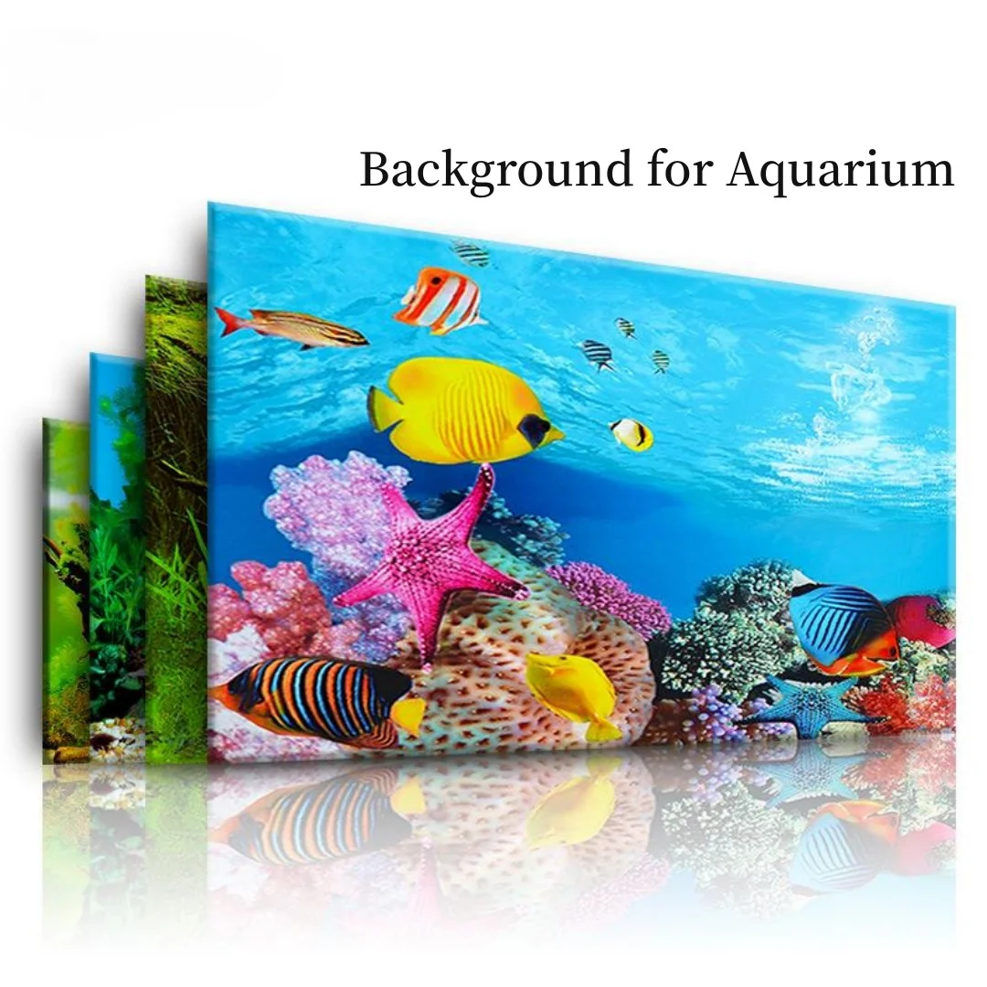 Background Aquarium 3D Sticker - Aquarium Fish Tank Price ulasan dan harga