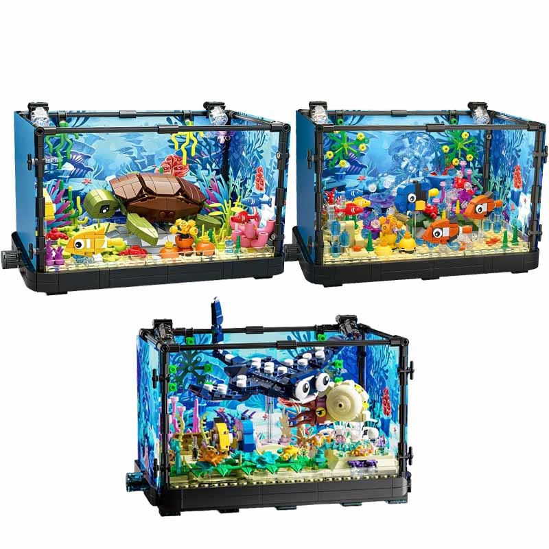Fish Tank Building Block Set w - Aquarium Mini Fish ulasan dan harga