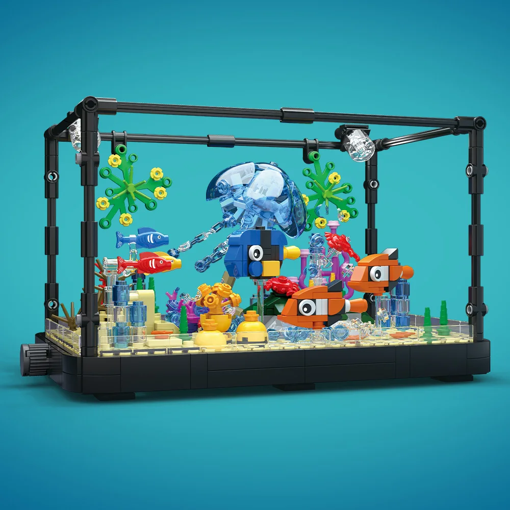 Fish Tank Building Block Set w - Aquarium Mini Fish ulasan dan harga