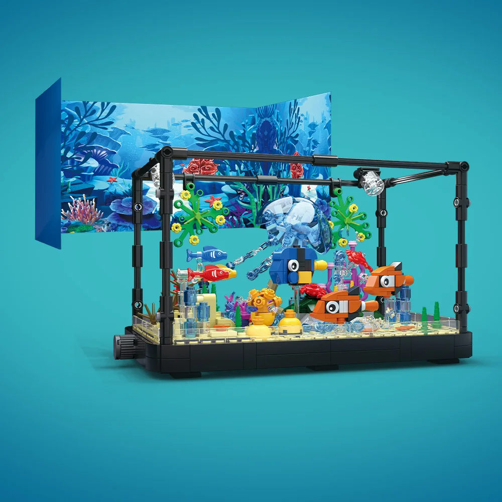 Fish Tank Building Block Set w - Aquarium Mini Fish ulasan dan harga