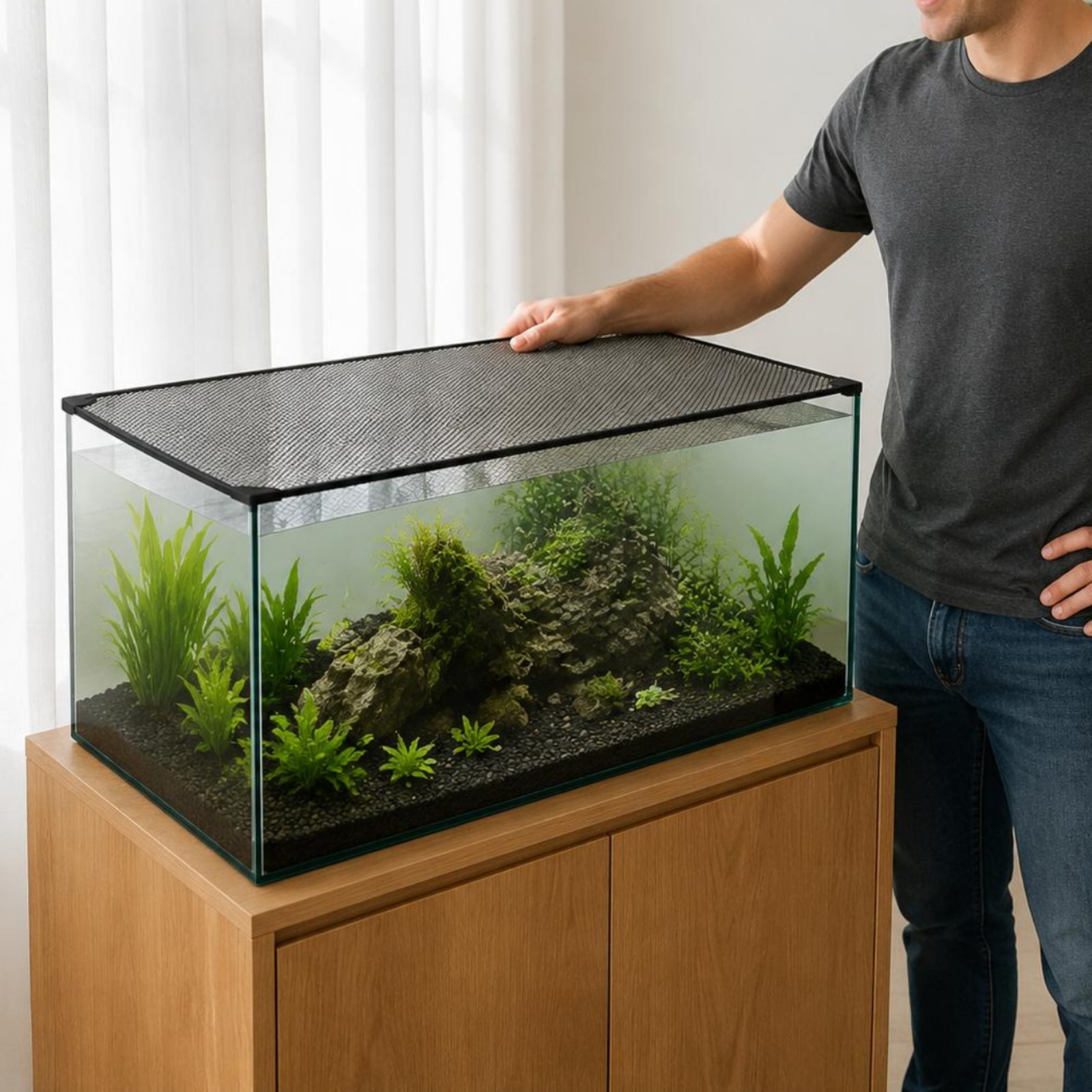 Fish Aquarium Net Cover Quick  - Aquarium Fish Jumping ulasan dan harga